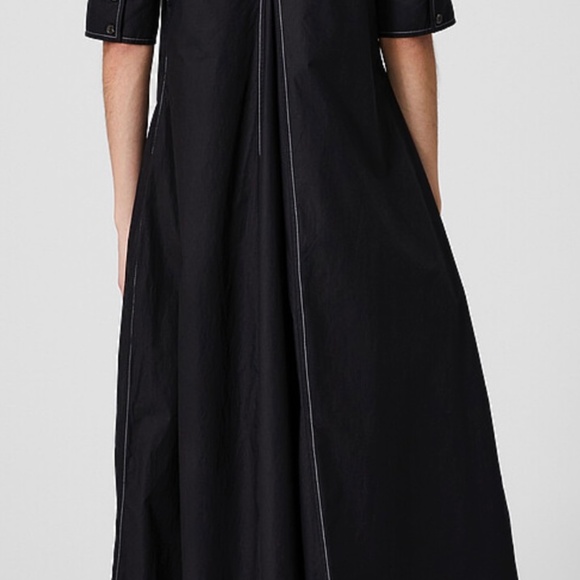 GANNI Black Cotton Poplin V-Neck Dress - ‘NEW’ EU 36 (US 6) - Picture 6 of 8